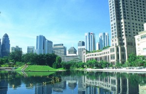 KUL Kuala Lumpur skyline from KLCC park_b