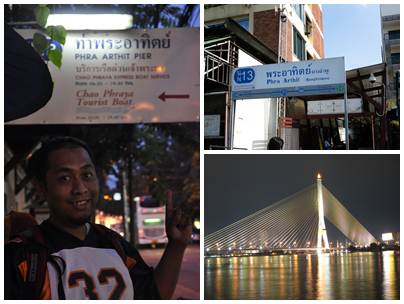 Pintu Masuk Ke Phra Arthit Pier dan Jembatan Rama 8