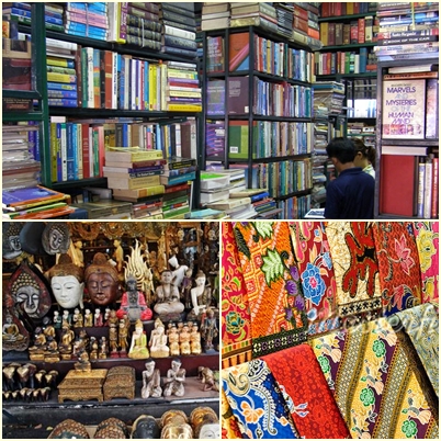 Kios Buku (Atas), Barang Antik (Kiri Bawah) dan Scarf (Kanan Bawah)