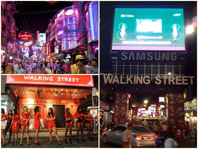 Suasana Malam Hari di Walking Street Pattaya