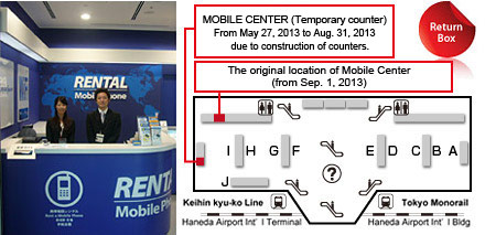 Salah Satu Konter Persewaan Handphone Milik Mobile Centre di Haneda