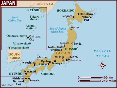 Peta Jepang (Sumber : www.lonelyplanet.com)