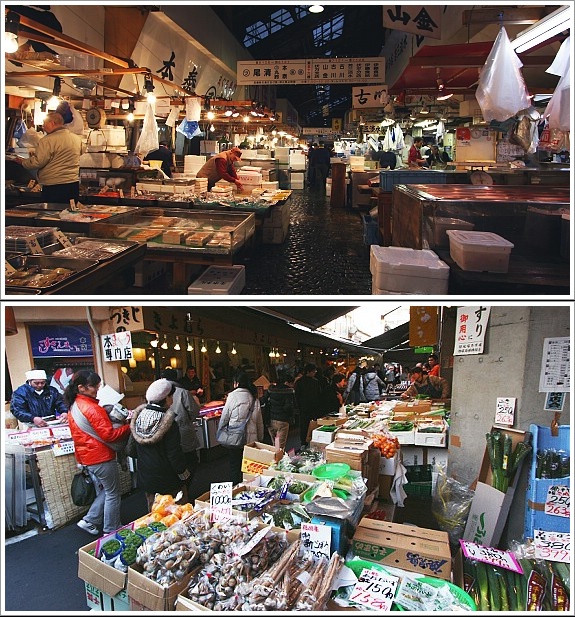 Inner Market (Atas), Outer Market (Bawah) Photo By : japanguide.com