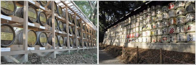 Jajaran Barel Anggur dan Sake Di Meiji Shrine