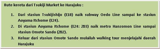 Tsukiji to Harajuku