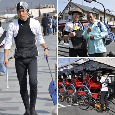 Si- Mas penarik Rickshaw (Kiri & Kanan Atas), Tempat Mangkal Rickshaw (Kanan Bawah)