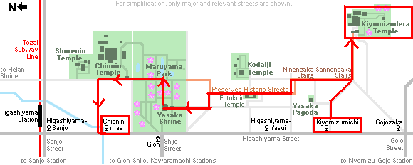 Garis Merah adalah Rute Walking Tour Yang Saya Lalui