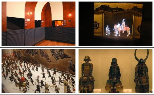 Diorama Karakuri Taiko-ki (Atas) dan beberapa koleksi Osaka Castle (Bawah)