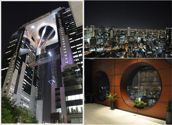 Penampakan eskalataor dari bawah (Kiri), Pemandangan dari jendela bundar (Kanan)