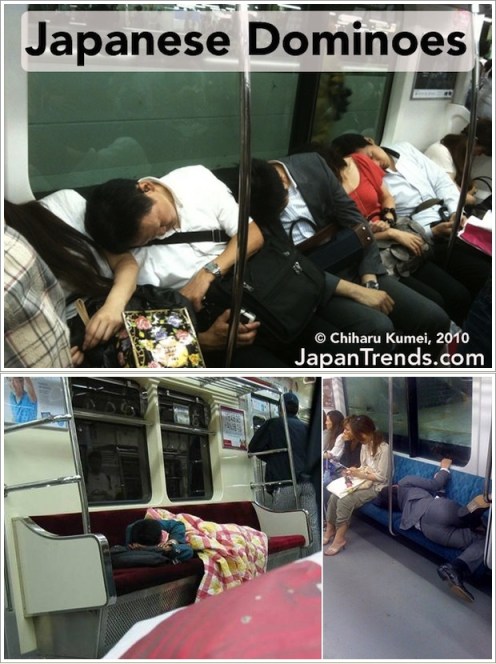 Salah satu kegiatan utama orang Jepang adalah tidur di kereta (Photo By : Japantrends.com)