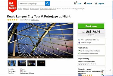Contoh paket tour ke Putrajaya