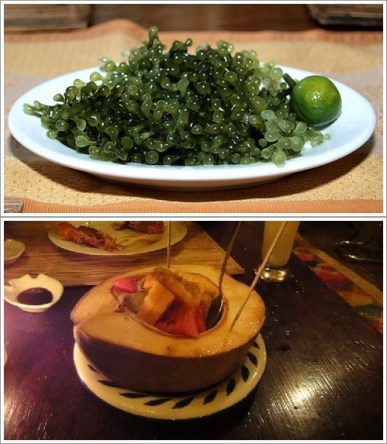 Lalapan Rumput Laut (Atas) dan Buah Gratis Sebagai Desert