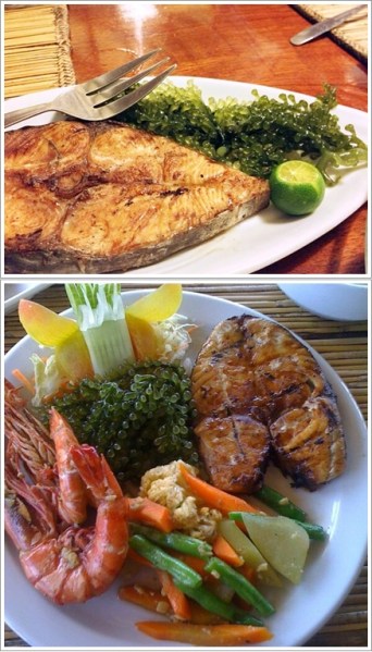 Fish Steak (atas) dan Mix Seafood Platter (bawah)