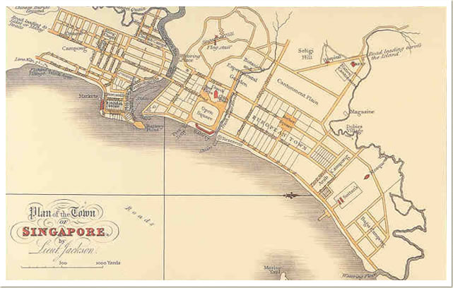 The Plan of the Town of Singapore Source: Wikipedia