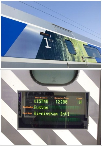 Tanda jenis kelas dan jurusan di pintu kereta