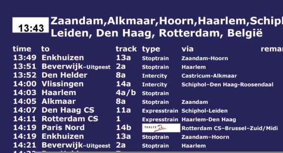 Nomor track diatas sama dengan nomor plarform