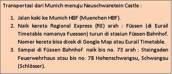 Rute kereta Munich - Fussen