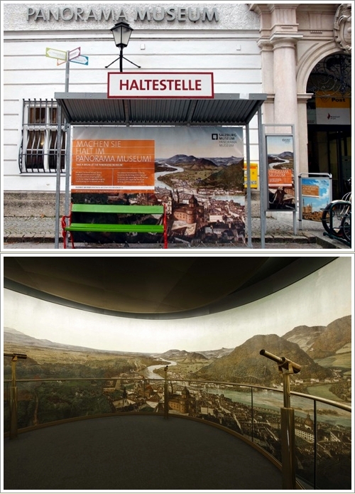 Bagian depan dan bagian dalam Salzburg Panorama Museum (Foto koleksi pribadi dan Salzburg Museum)